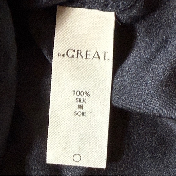 THE GREAT Silk Embroidered Black Floral Boho Peasant Top Size 1 Sm Cottagecore - Picture 14 of 16